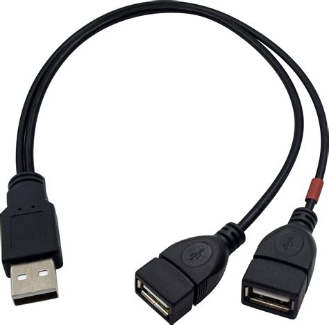 Amazon co jp Duttek USB 2 0 二股ケーブル30cm USB 2 0 A オス メスx 2 Y字2分岐