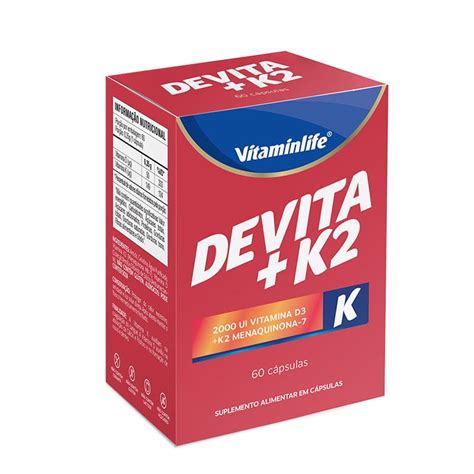 Devita K2 2000 UI Vitamina D3 K2 Menaquinona 7 60 cápsulas