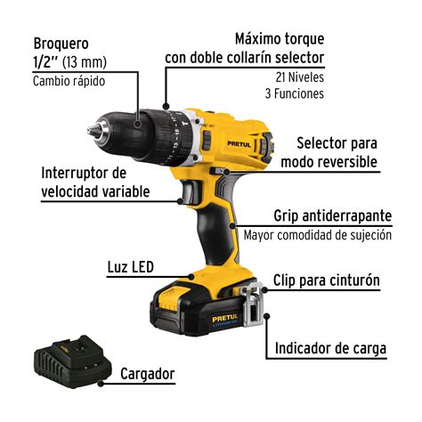 Ficha Tecnica Combo Rotomartillo Destornillador Impacto Inal 20V PRETUL