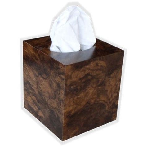 Wood Tissue Box Cover In American Walnut Wood Burl Veneer