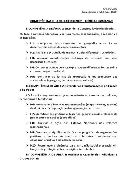 Questões Do Enem Por Competências E Habilidades Pdf - Competências e Habilidades ENEM Ciências Humanas | PDF | Sociedade ...