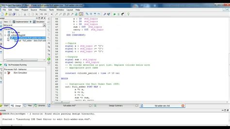 Full Adder Simulation In Xilinx Using Vhdl Code Youtube