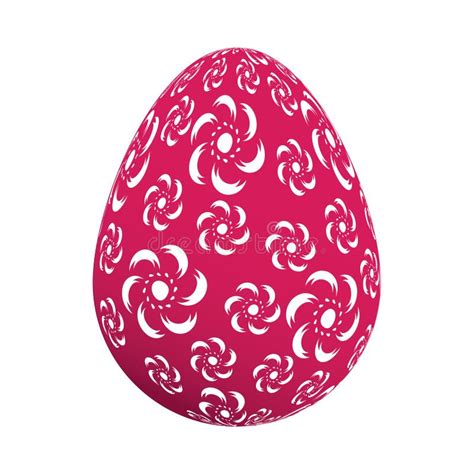 Isolated Painted Purple Easter Egg With Ornamental Floral Pattern