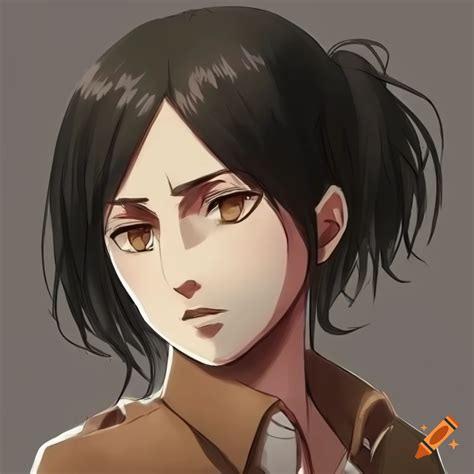 Illustration Of A Female Soldier With Black Hair And Brown Eyes