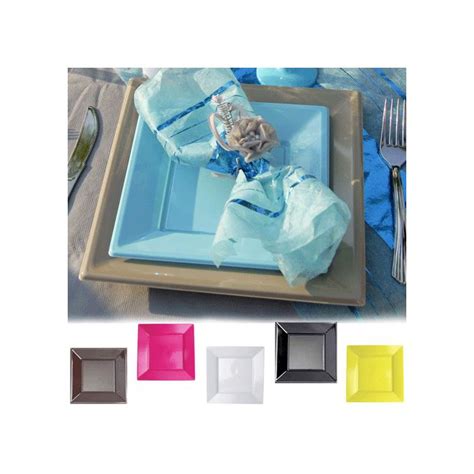 vaisselle jetable Assiette plastique carré X12 GM