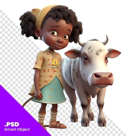 Rendu Numérique 3d D une Mignonne Petite Fille Afro américaine Avec Une