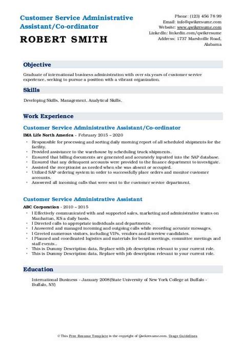 10 Customer Service Administrative Assistant Resume Samples And Templates For 2025