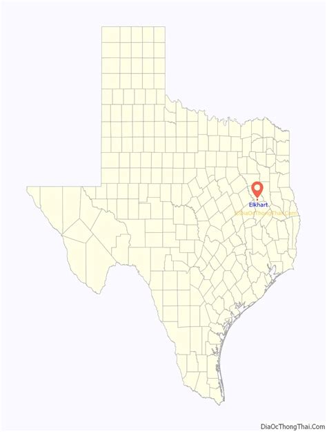 Map of Elkhart town, Texas