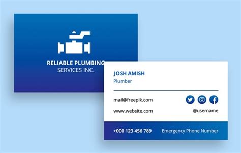 Get This Minimalist Plumbing Premium Service Business Card Template For