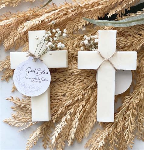 Cross Soap Baptism Favors 4 Oz Christening Favors Boy Etsy