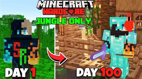 I Survived Days In Jungle Only Biome In Minecraft Hardcore Hindi