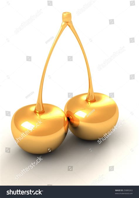 Gold Cherry On White Background Stock Photo 25880263 Shutterstock