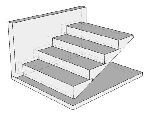 Illustration Of Cantilevered Stone Stairs With A Plain Treads And