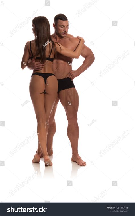 Woman Man Bodybuilders Athletes Black Bikini Stock Photo Edit Now 1257917428