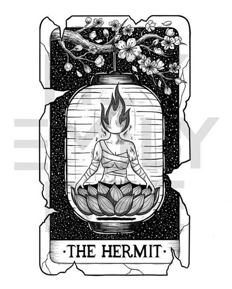 Ix The Hermit Tarot Card Tattoo Card Tattoo Designs Tarot Cards Art