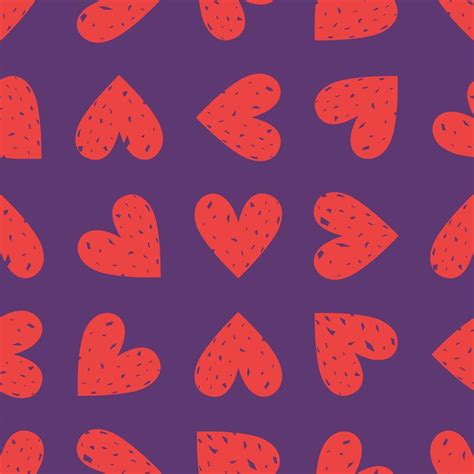 Seamless Pattern Red Hearts With Texture 9389349 Vector Art At Vecteezy