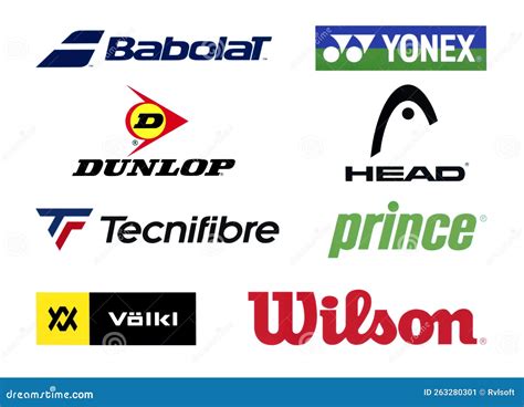 Logos Set Of The World`s Top Tennis Equipment Brands Editorial Photo