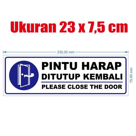 Jual STIKER PINTU HARAP TUTUP KEMBALI Shopee Indonesia