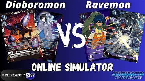 Diaboromon Vs Ravemon Digimon Card Game Bt Blast Ace Youtube