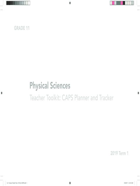 Fillable Online Nect Org Physical Sciences Grade 11 Table Of