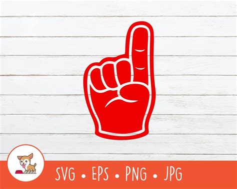 Foam Finger SVG, Vector Foam Finger Clipart, Foam Hand Cut File for ...