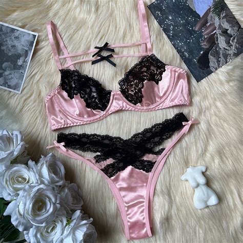 Sexy Women Lace Hollow Underwear Lingerie Set On Luulla