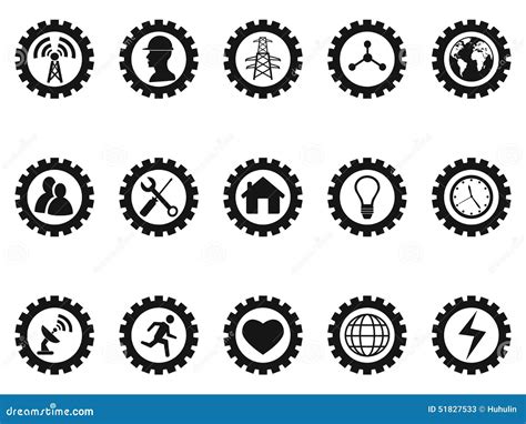 被设置的黑齿轮概念象 向量例证 插画 包括有 人们 设备 基本 图表 结构 闪电 次幂 抽象 51827533