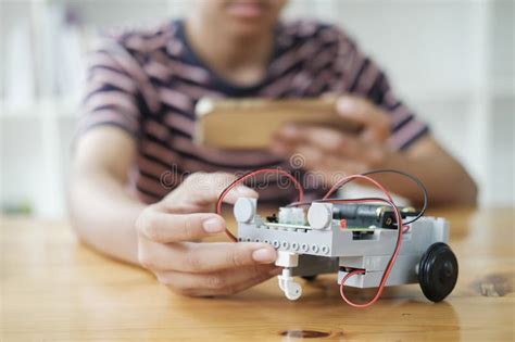 Student Doing Robot Project in Science Technology of Robotics ...