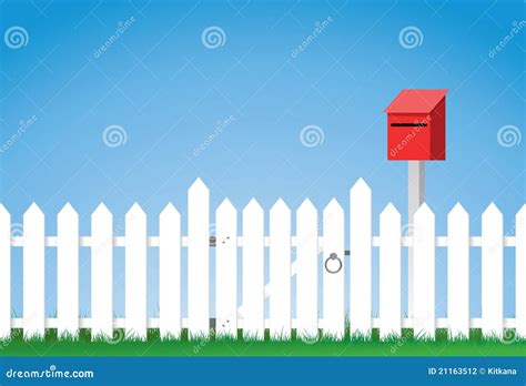 Gated White Picket Fence Vector Illustration | CartoonDealer.com #21163512