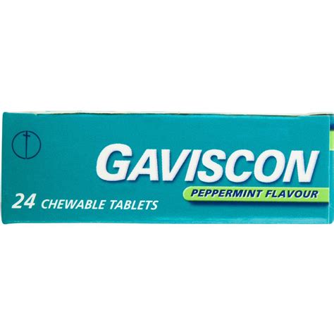 Gaviscon Peppermint Flavour Chewable Tablets 24 Pack Woolworths