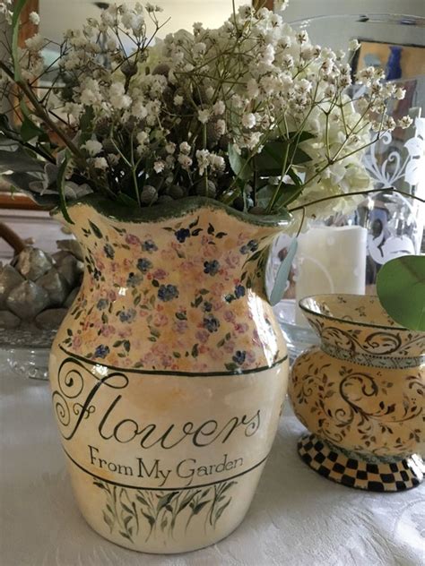 Large Hand Painted Ceramic Flower Vase