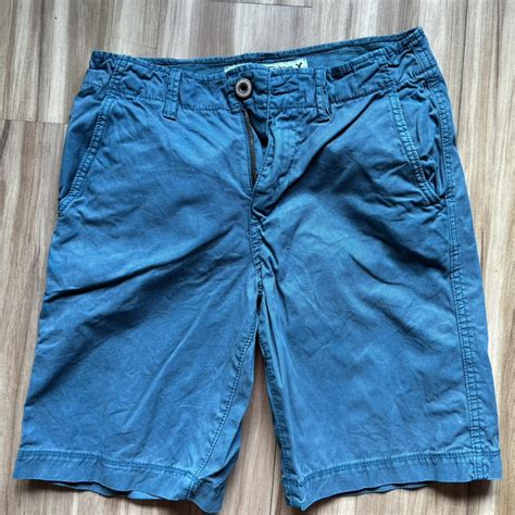 American Eagle Mens Classic Fit Dark Blue Shorts Depop