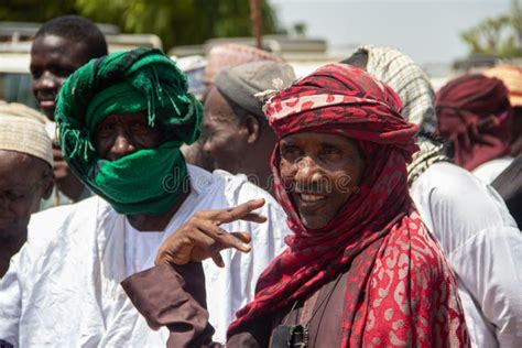 African Tribes Nigeria Borno State Maiduguri City Fulani Tribe Traditionally Dressed In