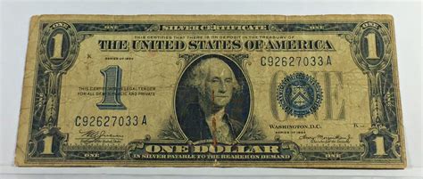 Series Of 1934 1 Funny Back Silver Certificate Circulated Property Room