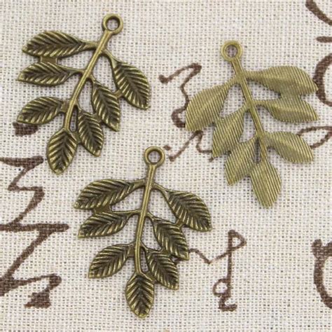 8 St Cke Charms Baum Blatt Zweig 28x35mm Antike Der Anh Nger Fit