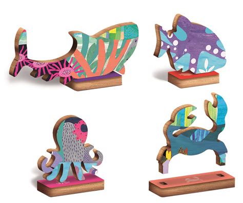 WOODY PUZZLE - DREWNIANE puzzle KONTUROWE - OCEAN - B.est TOYS Polska