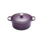 Cocotte Signature en fonte émaillée ronde 20 cm violet Cassis