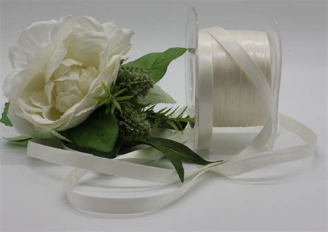 Ivory Satin Ribbon Wide By The Yard Double Faced Etsy