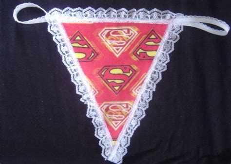 Womens Superman Emblem G String Thong Lingerie Panty Underwear