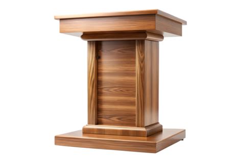 Wooden Podium Vector Art Png Realistic Wooden Tribune Isolated Vector