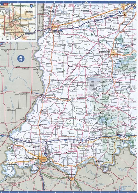 Map Of Indiana Southernfree Highway Road Map In With Cities Towns Counties