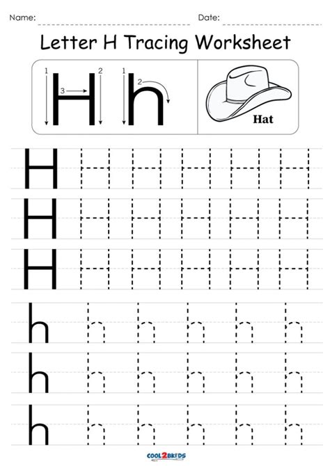 Free Printable Letter H Tracing Worksheets