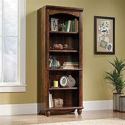 Sauder Harbor View Curado Cherry 5 Shelf Bookcase 420477 The Home Depot