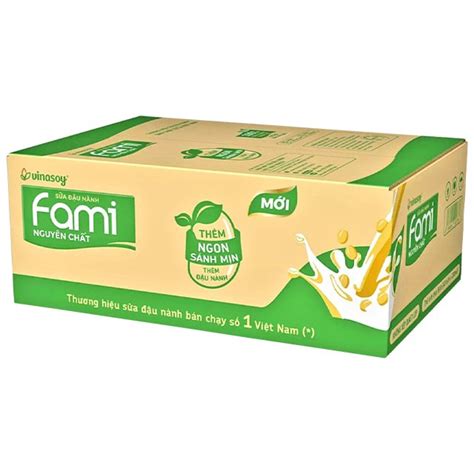Lốc 6 hộp sữa đậu nành nguyên chất Fami 200ml