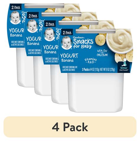 4 Pack Gerber Yogurt Blends No Artificial Flavors Stage 2 Baby Food