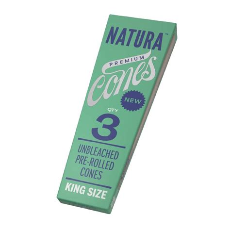 Natura Pre Rolled Cones Pack King Size Unbleached Brown Paper