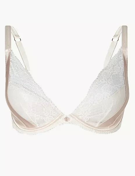 Silk And Lace Padded Plunge Bra Dd G Rosie Mands