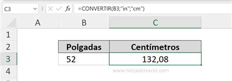 Como Convertir Pulgadas A Cent Metros En Excel Ninja Del Excel