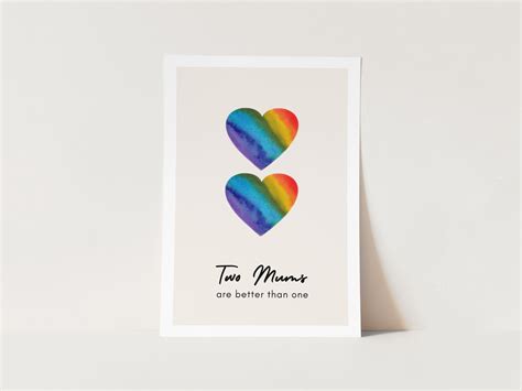 Two Mums Print Lesbian Mom Gift Lesbian Parents Gay Etsy
