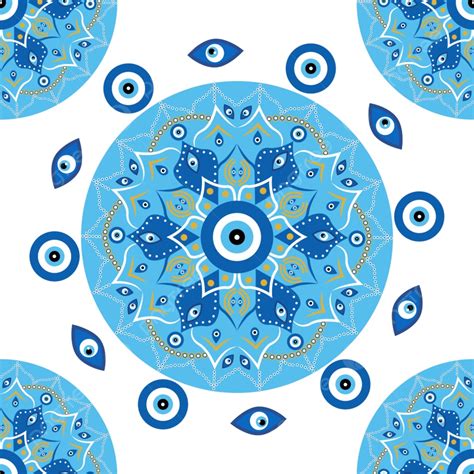 Seamless Pattern With Turkish Evil Eye Bead Background Greek